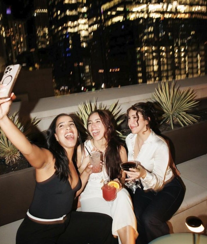 Rooftop selfie at night
