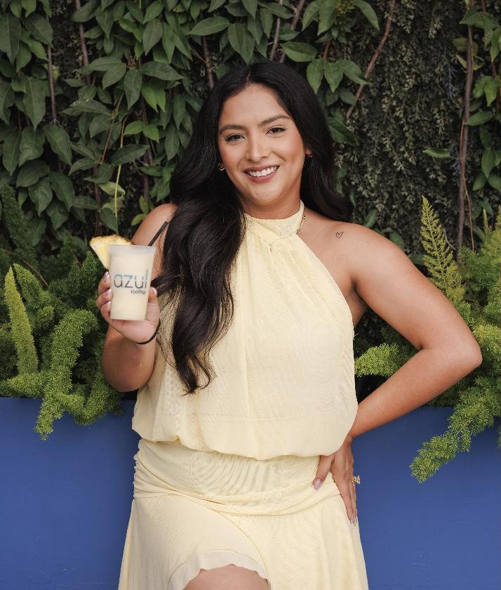 Yellow dress and a cocktail